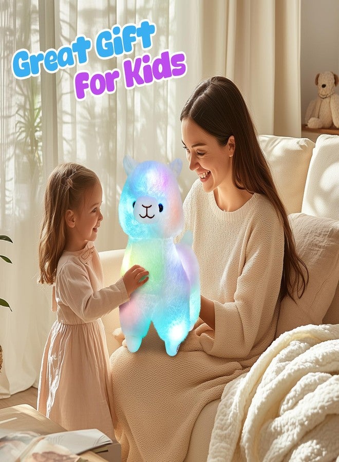 BSTAOFY 13.5'' Light up Alpaca Stuffed Animals LED White Llama Soft Plush Toy with Colorful Night Lights Glow Bedtime Pal Gift for Toddler Kids on Birthday Holiday - Image 3